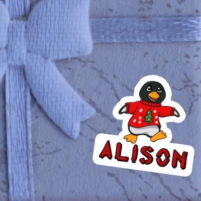 Christmas Penguin Sticker Alison Gift package Image