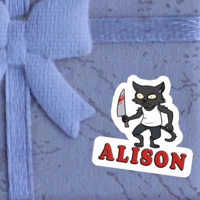 Alison Sticker Psycho Cat Notebook Image