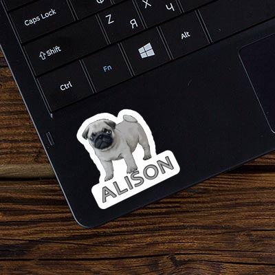 Pug Sticker Alison Laptop Image