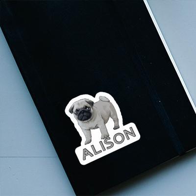 Pug Sticker Alison Laptop Image