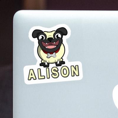 Pug Sticker Alison Laptop Image