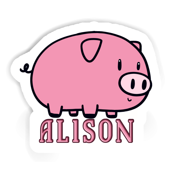 Aufkleber Alison Schwein Gift package Image