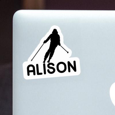 Alison Sticker Skier Image