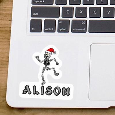 Alison Sticker Weihnachts-Skelett Laptop Image