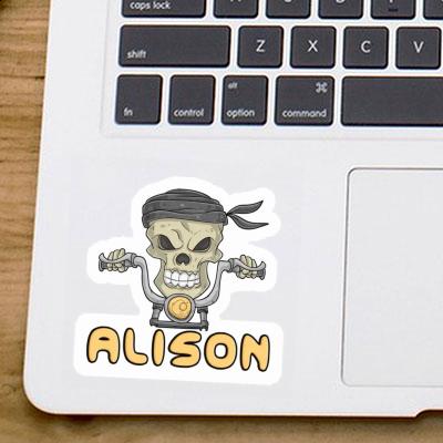 Sticker Motorcycle Rider Alison Notebook Image