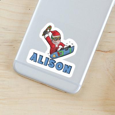 Sticker Alison Weihnachts-Snowboarder Laptop Image