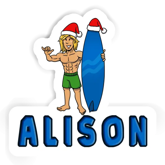 Surfeur de Noël Autocollant Alison Gift package Image