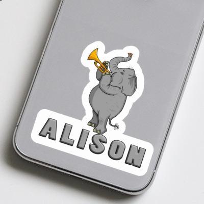 Trompeten-Elefant Sticker Alison Notebook Image