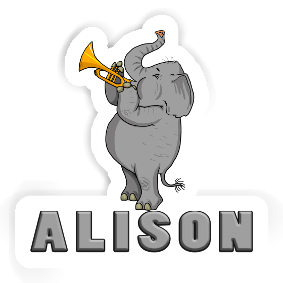 Trompeten-Elefant Sticker Alison Notebook Image