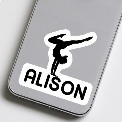 Sticker Yoga-Frau Alison Laptop Image