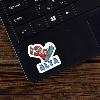 Snowboarder Sticker Alta Laptop Image