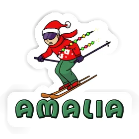 Christmas Skier Sticker Amalia Image