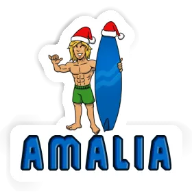 Christmas Surfer Sticker Amalia Image