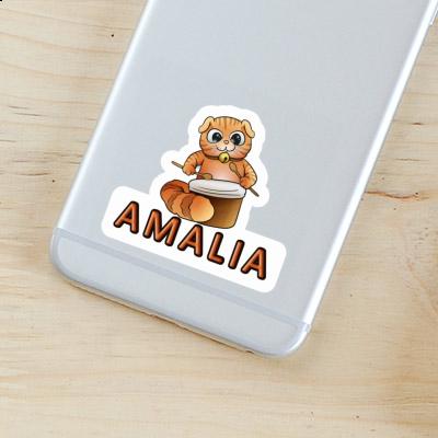 Drummer Cat Sticker Amalia Laptop Image