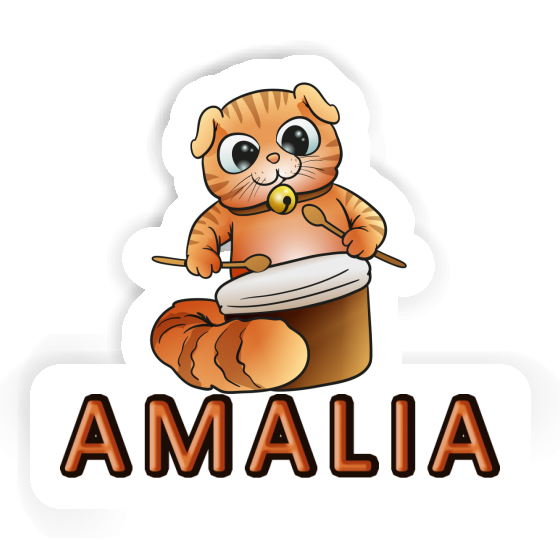 Drummer Cat Sticker Amalia Notebook Image