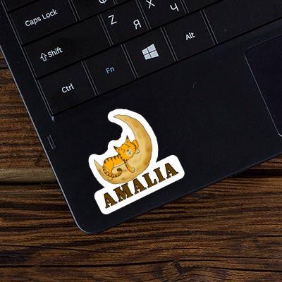 Sleeping Cat Sticker Amalia Laptop Image