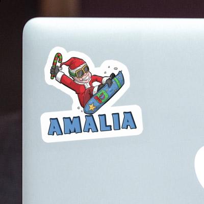 Weihnachts-Snowboarder Aufkleber Amalia Laptop Image