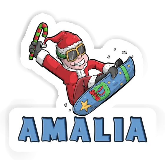 Weihnachts-Snowboarder Aufkleber Amalia Laptop Image