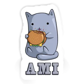 Ami Sticker Hamburger Cat Image