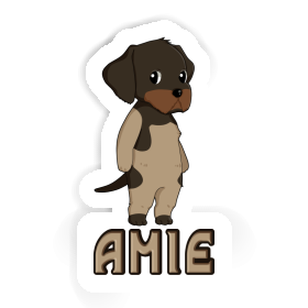 Chien d'arrêt allemand à poil du Autocollant Amie Image