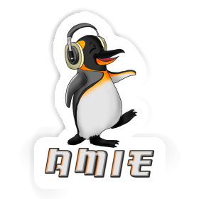 Pingouin musicien Autocollant Amie Image