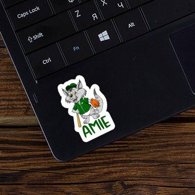 Autocollant Amie Chat de baseball Laptop Image