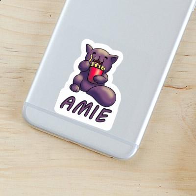 Sticker Amie Pommes-Katze Laptop Image