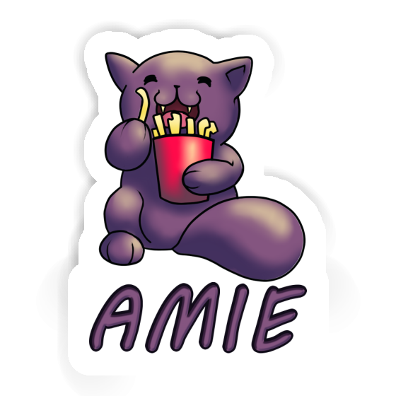 Sticker Amie Pommes-Katze Notebook Image