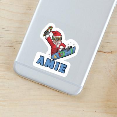 Autocollant Amie Snowboarder de Noël Autocollant Amie Snowboarder de Noël Image