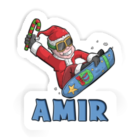 Sticker Christmas Snowboarder Amir Image