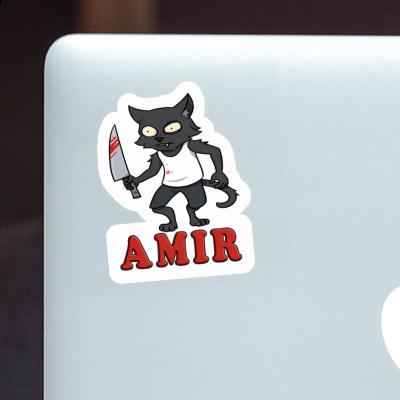 Sticker Amir Psycho Cat Notebook Image