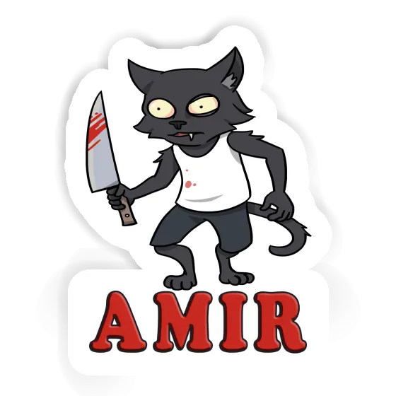 Sticker Amir Psycho Cat Laptop Image