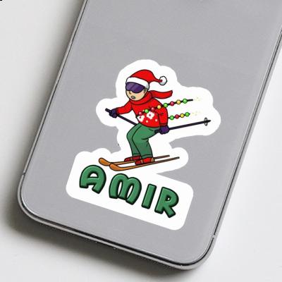 Skieur de Noël Autocollant Amir Gift package Image