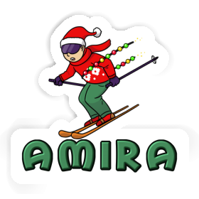 Amira Sticker Christmas Skier Image