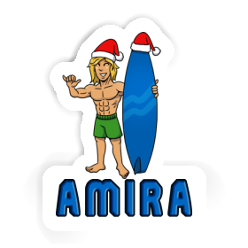 Christmas Surfer Sticker Amira Image