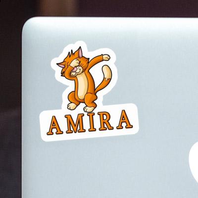 Amira Sticker Dabbing Cat Notebook Image