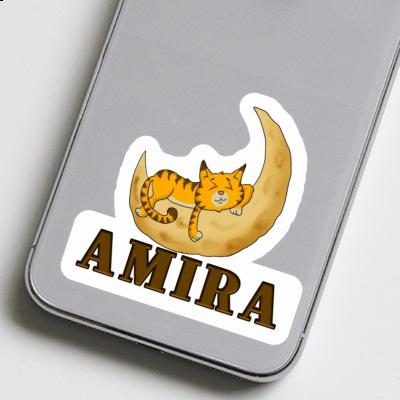 Sleeping Cat Sticker Amira Laptop Image