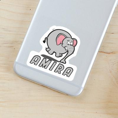 Sticker Jumping Elephant Amira Notebook Image