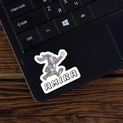 Rugby rabbit Sticker Amira Laptop Image