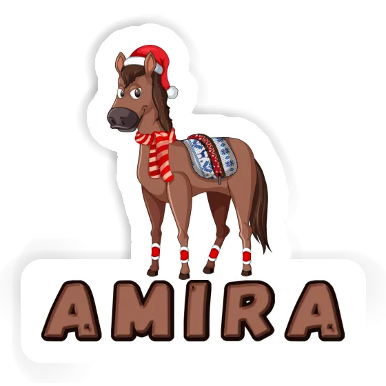 Amira Sticker Christmas Horse Laptop Image