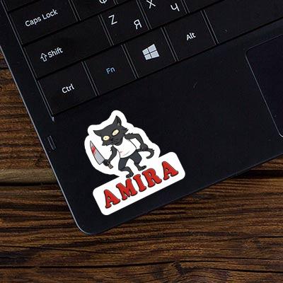 Sticker Psycho-Katze Amira Notebook Image