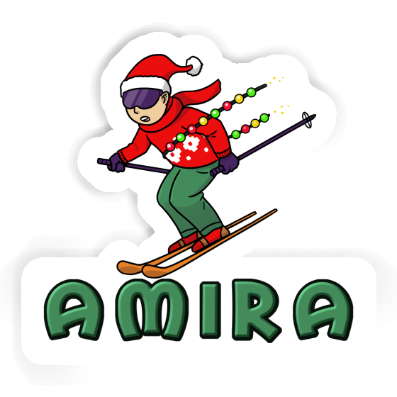 Amira Sticker Christmas Skier Notebook Image