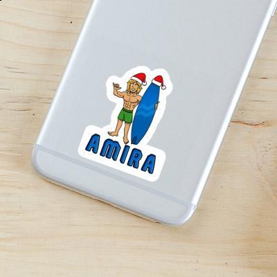 Christmas Surfer Sticker Amira Image