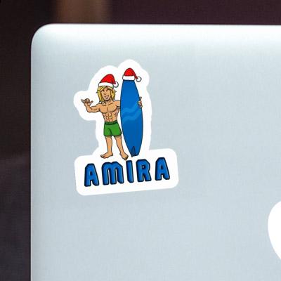 Amira Autocollant Surfeur de Noël Notebook Image