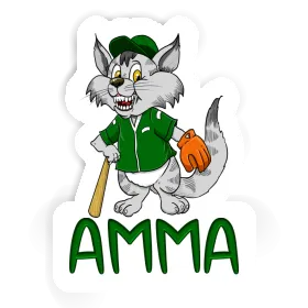 Amma Sticker Baseball Cat Image