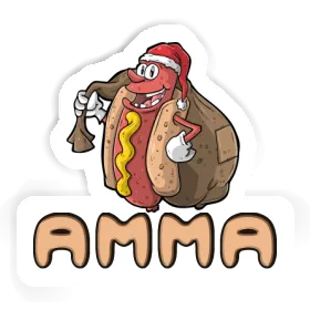 Amma Sticker Christmas Hot Dog Image