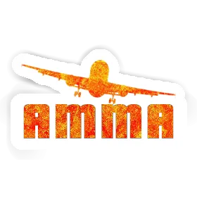 Sticker Amma Airplane Image