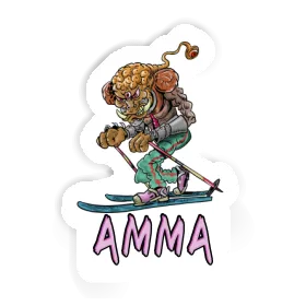 Sticker Telemark Skier Amma Image