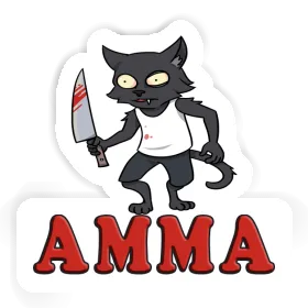 Sticker Amma Psycho Cat Image