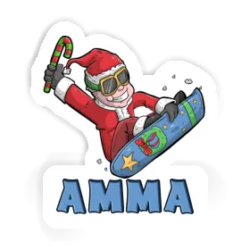 Amma Sticker Christmas Snowboarder Image